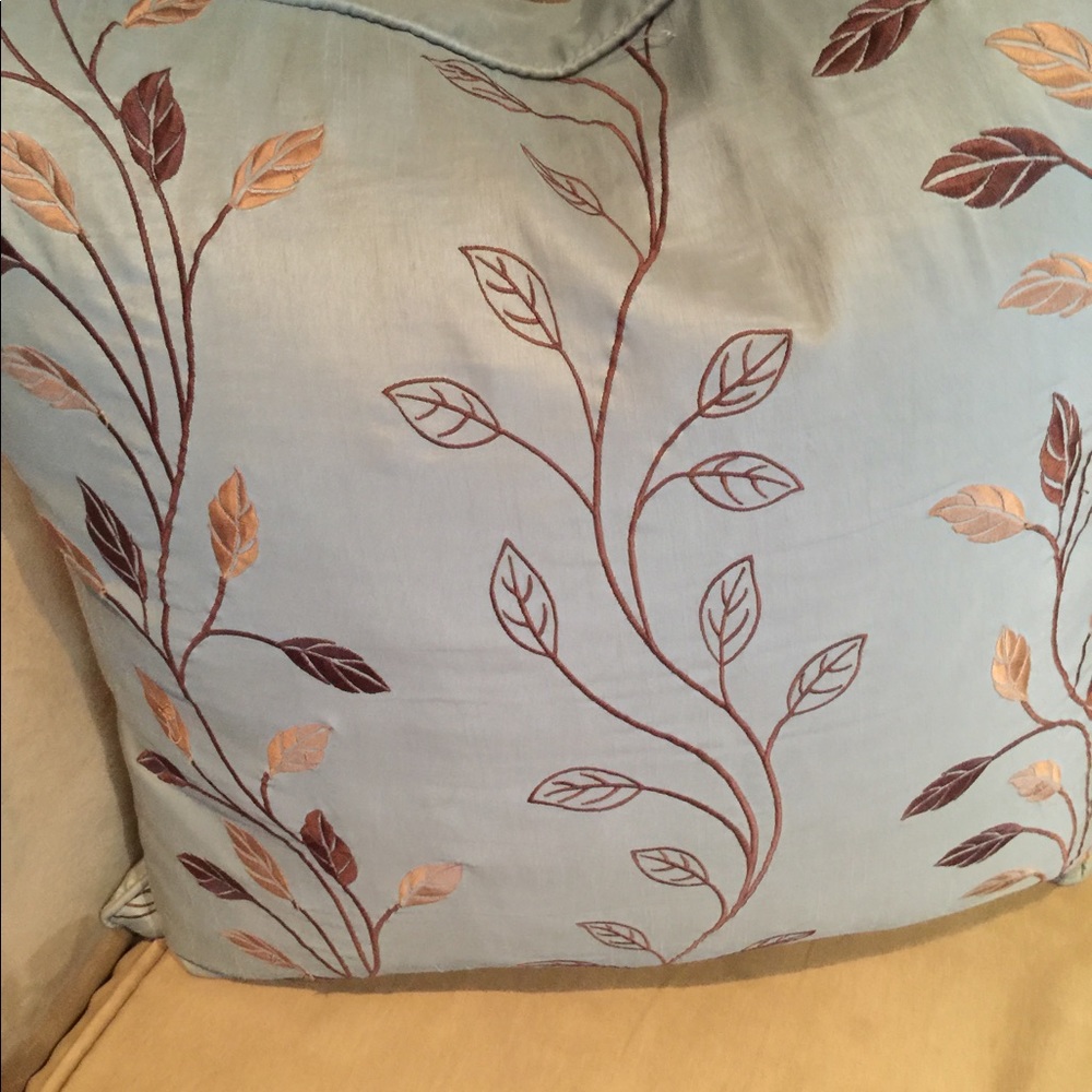 Pillow Cover Embroidered Faux Silk 18x18